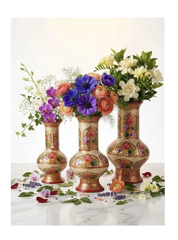 Set of 3 copper vase