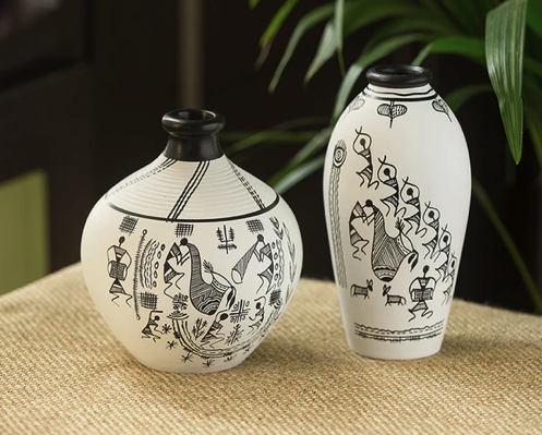 Warli terracotta pots 2